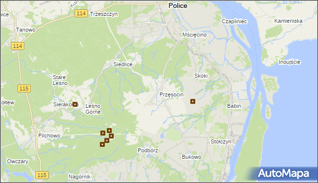 mapa Przęsocin, Przęsocin na mapie Targeo