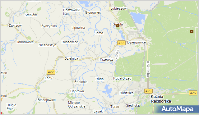 mapa Przewóz gmina Cisek, Przewóz gmina Cisek na mapie Targeo