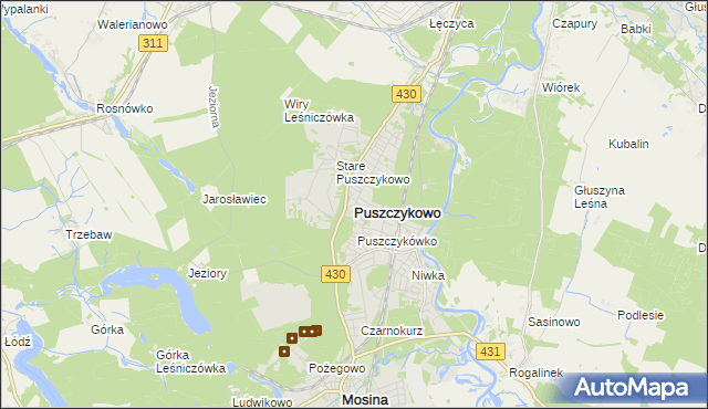 mapa Puszczykowo powiat poznański, Puszczykowo powiat poznański na mapie Targeo