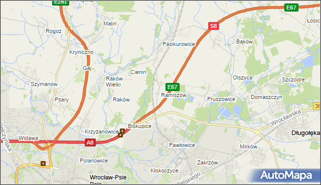 mapa Ramiszów, Ramiszów na mapie Targeo
