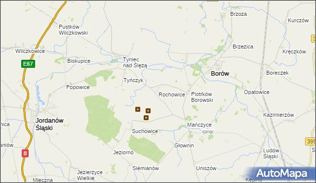 mapa Rochowice, Rochowice na mapie Targeo