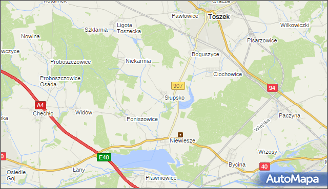 mapa Słupsko gmina Rudziniec, Słupsko gmina Rudziniec na mapie Targeo