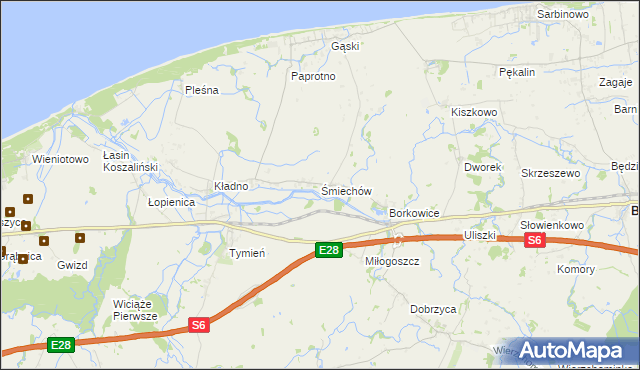 mapa Śmiechów, Śmiechów na mapie Targeo