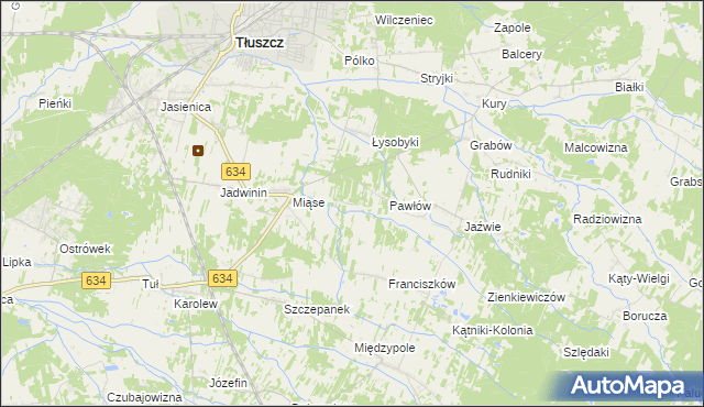 mapa Stasinów gmina Tłuszcz, Stasinów gmina Tłuszcz na mapie Targeo