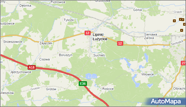 mapa Suchleb, Suchleb na mapie Targeo