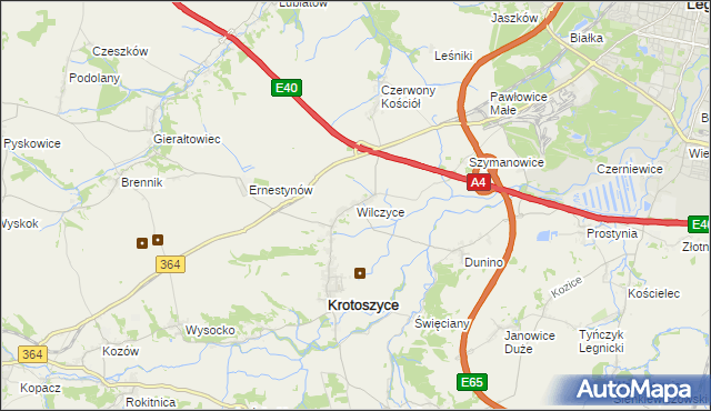 mapa Wilczyce gmina Krotoszyce, Wilczyce gmina Krotoszyce na mapie Targeo