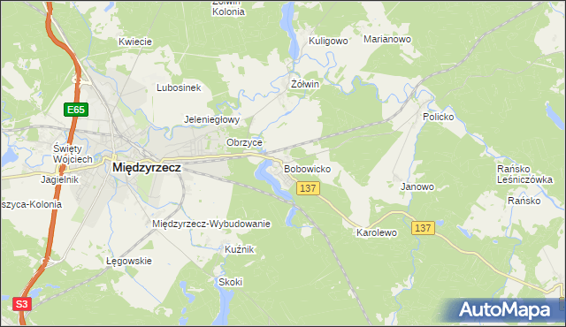 mapa Bobowicko, Bobowicko na mapie Targeo