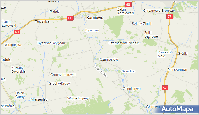 mapa Czarnostów, Czarnostów na mapie Targeo