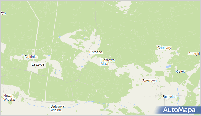 mapa Dąbrowa Mała, Dąbrowa Mała na mapie Targeo