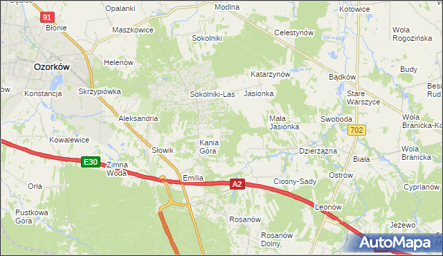 mapa Dębniak gmina Zgierz, Dębniak gmina Zgierz na mapie Targeo