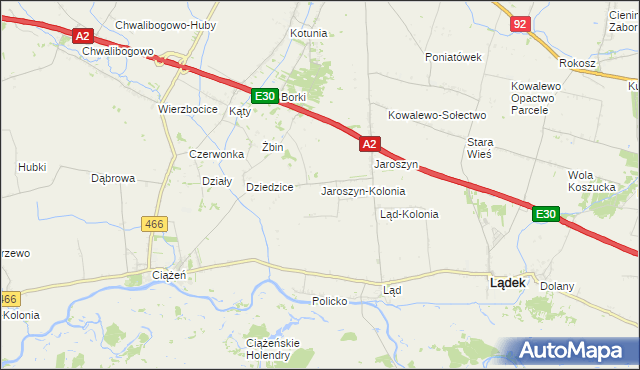 mapa Jaroszyn-Kolonia, Jaroszyn-Kolonia na mapie Targeo