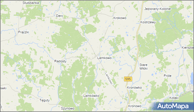 mapa Lamkowo, Lamkowo na mapie Targeo