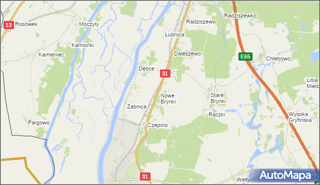 mapa Nowe Brynki, Nowe Brynki na mapie Targeo