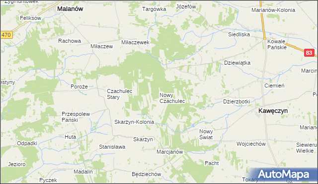 mapa Nowy Czachulec, Nowy Czachulec na mapie Targeo