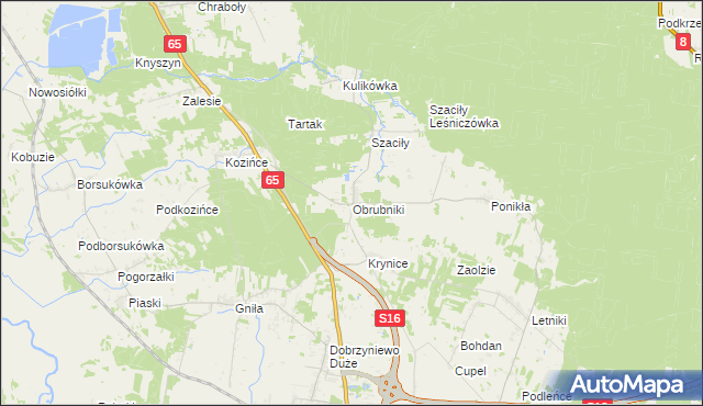 mapa Obrubniki, Obrubniki na mapie Targeo