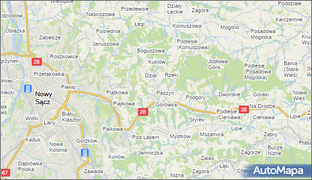 mapa Paszyn, Paszyn na mapie Targeo