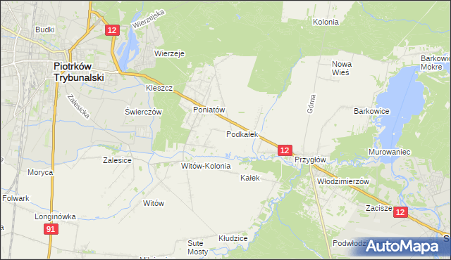 mapa Podkałek, Podkałek na mapie Targeo