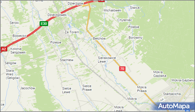 mapa Sierakowice Lewe, Sierakowice Lewe na mapie Targeo