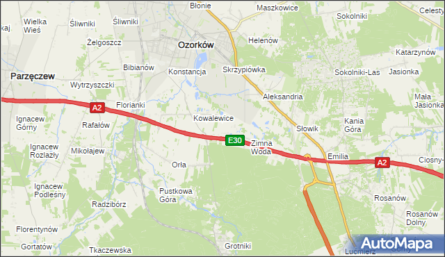 mapa Wiktorów gmina Zgierz, Wiktorów gmina Zgierz na mapie Targeo