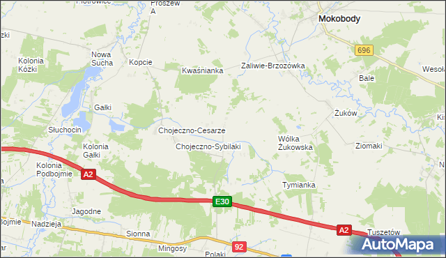 mapa Aleksandrówka gmina Grębków, Aleksandrówka gmina Grębków na mapie Targeo