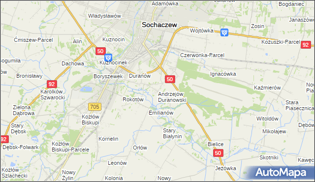 mapa Andrzejów Duranowski, Andrzejów Duranowski na mapie Targeo