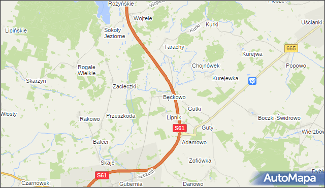mapa Bęćkowo, Bęćkowo na mapie Targeo