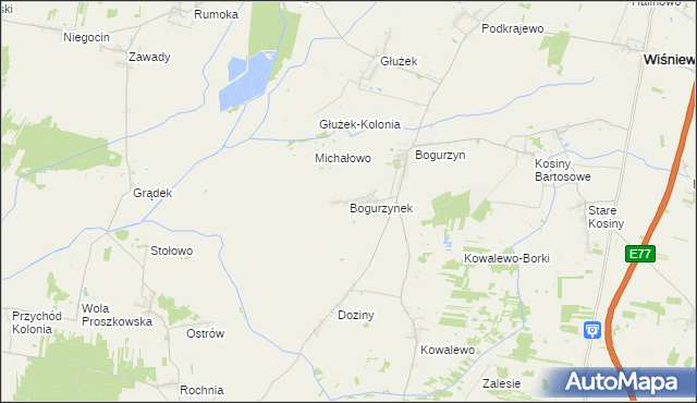 mapa Bogurzynek, Bogurzynek na mapie Targeo