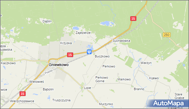 mapa Buczkowo gmina Gniewkowo, Buczkowo gmina Gniewkowo na mapie Targeo