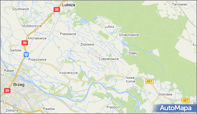 mapa Czepielowice, Czepielowice na mapie Targeo