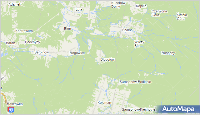 mapa Długojów, Długojów na mapie Targeo