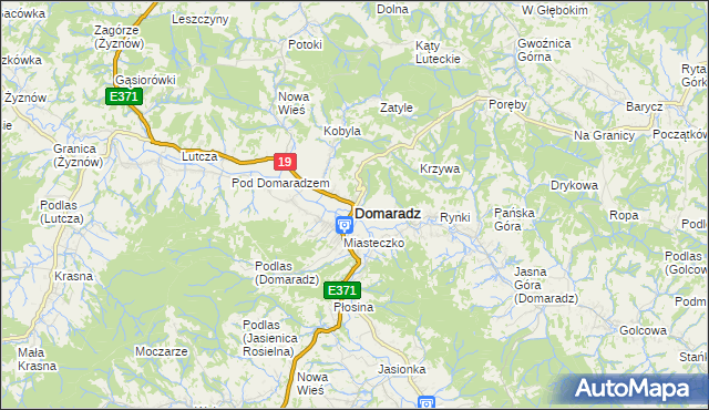 mapa Domaradz powiat brzozowski, Domaradz powiat brzozowski na mapie Targeo