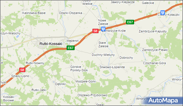 mapa Duchny-Wieluny, Duchny-Wieluny na mapie Targeo