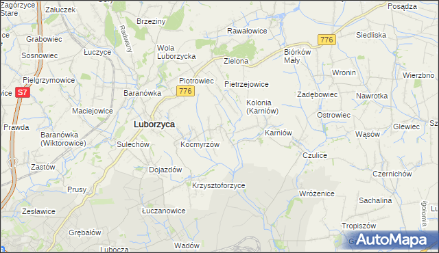 mapa Głęboka gmina Kocmyrzów-Luborzyca, Głęboka gmina Kocmyrzów-Luborzyca na mapie Targeo