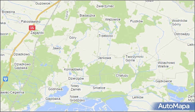 mapa Jankowa gmina Cieszków, Jankowa gmina Cieszków na mapie Targeo
