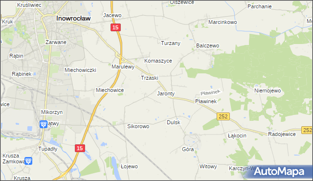 mapa Jaronty, Jaronty na mapie Targeo