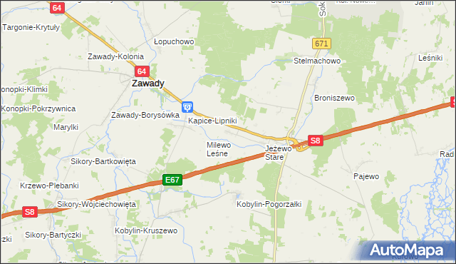 mapa Jeżewo Nowe, Jeżewo Nowe na mapie Targeo