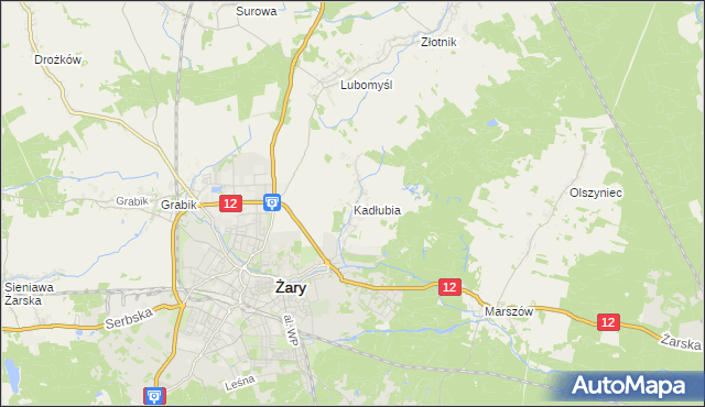 mapa Kadłubia, Kadłubia na mapie Targeo