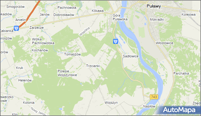 mapa Kolonia Góra Puławska, Kolonia Góra Puławska na mapie Targeo