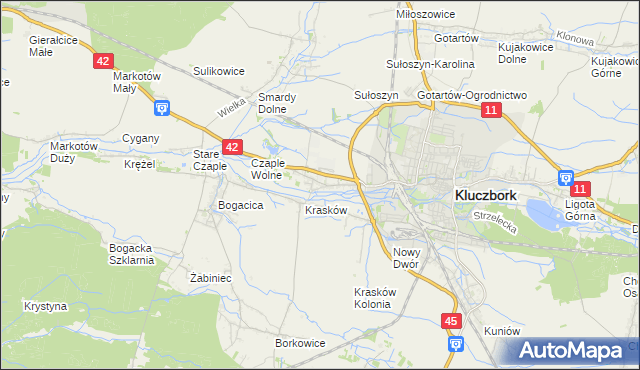 mapa Ligota Dolna gmina Kluczbork, Ligota Dolna gmina Kluczbork na mapie Targeo