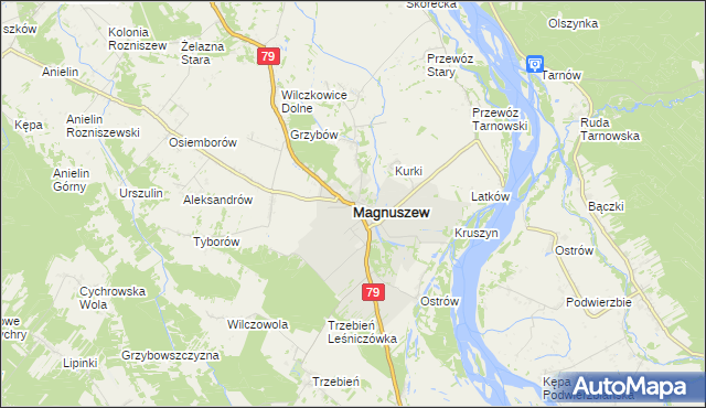 mapa Magnuszew, Magnuszew na mapie Targeo