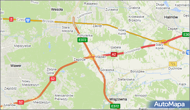 mapa Majdan gmina Wiązowna, Majdan gmina Wiązowna na mapie Targeo