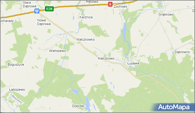 mapa Malczkowo, Malczkowo na mapie Targeo