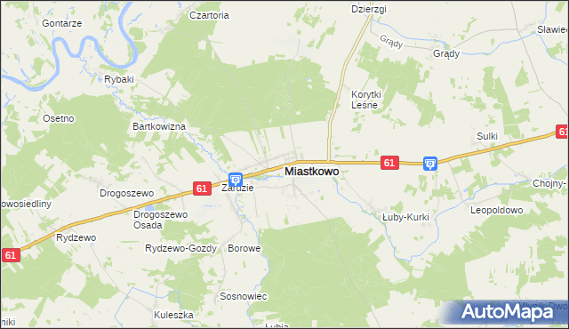mapa Miastkowo, Miastkowo na mapie Targeo