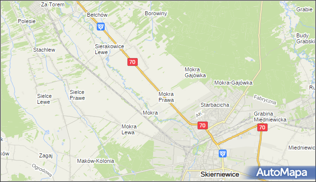 mapa Mokra Prawa, Mokra Prawa na mapie Targeo