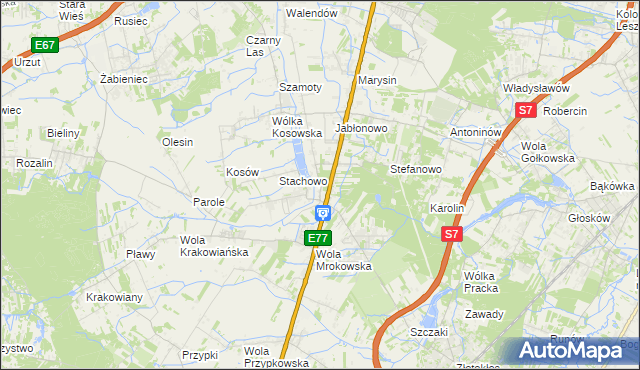 mapa Mroków gmina Lesznowola, Mroków gmina Lesznowola na mapie Targeo