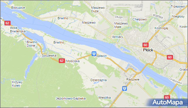 mapa Popłacin, Popłacin na mapie Targeo