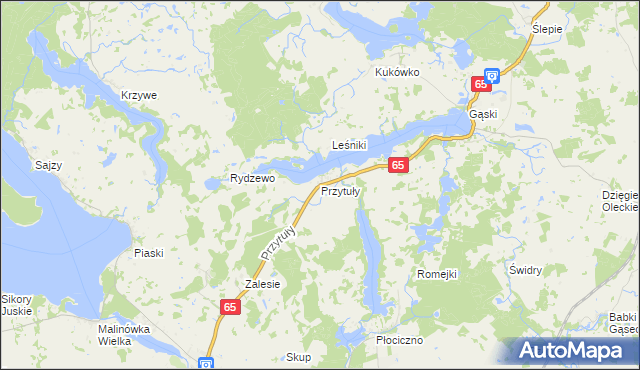 mapa Przytuły gmina Ełk, Przytuły gmina Ełk na mapie Targeo