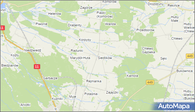 mapa Siedlików, Siedlików na mapie Targeo