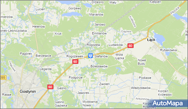 mapa Stefanów gmina Gostynin, Stefanów gmina Gostynin na mapie Targeo