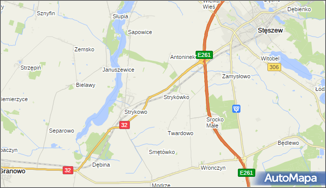 mapa Strykówko, Strykówko na mapie Targeo